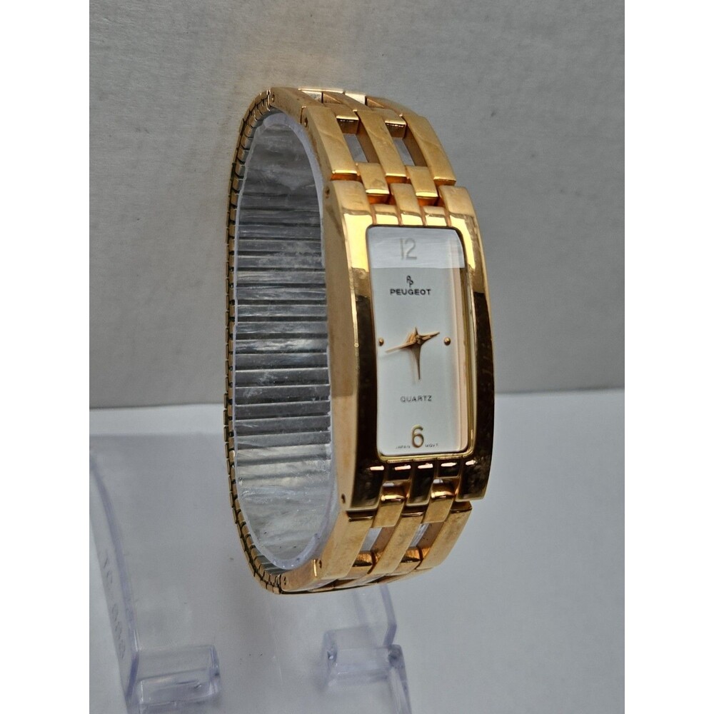 Womens Peugeot PQ8540 Rose Gold Tone Rectangle Bracelet Quartz Watch New Battery - Picture 3 of 12